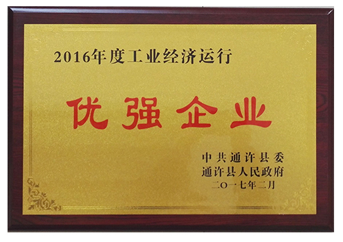 2016年度工業(yè)經(jīng)濟(jì)運行優(yōu)強企業(yè)